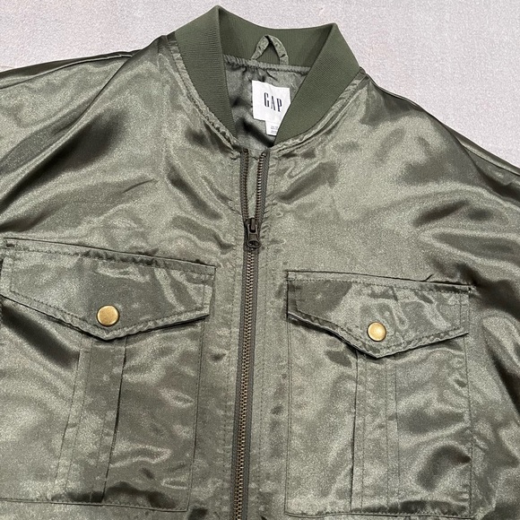 [XS]GAP Greenway Longline Satin Bomber Utility Jacket Women’s NWOT - Picture 5 of 11